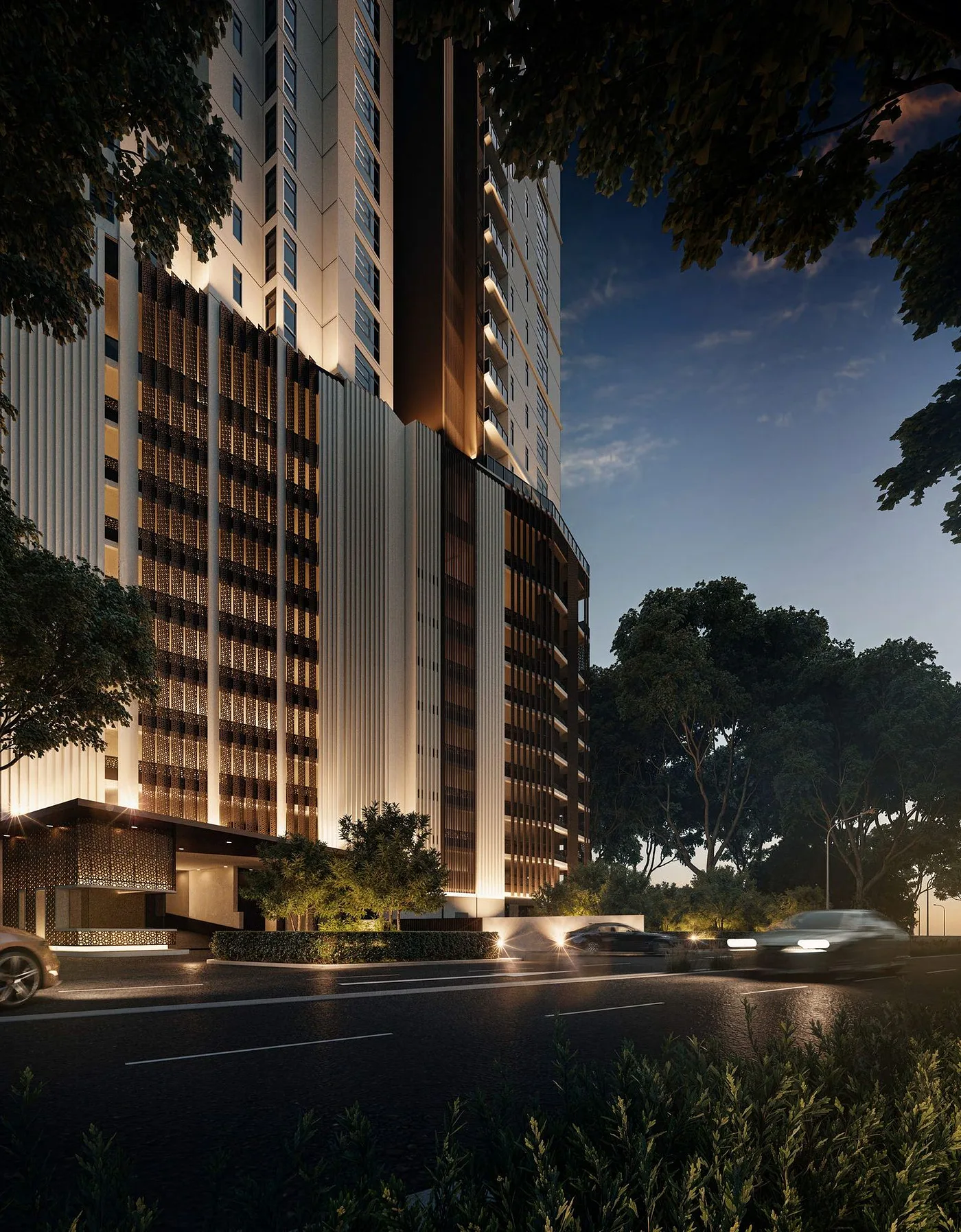 Cantonment Residences facade above Pulau Tikus
