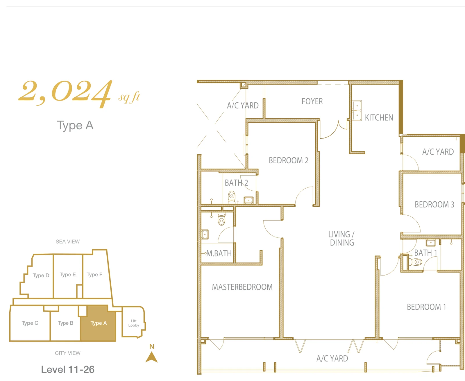 Cantonment Residences Type A floor plan